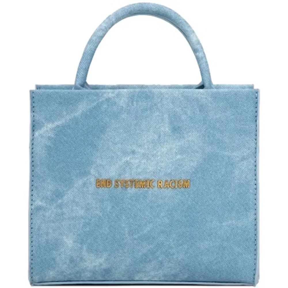 Blue Wax Denim ESR “End Systemic Racism” Handbag by Brandon Blackwood - Picture 4 of 10